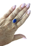 Blue Lapis Solid 925 Sterling Silver Ring 10