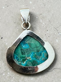 Malachite Azurite Silver Overlay Pendant