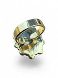 Kingman Turquoise and Sponge Coral Solid Brass Ring ADJ