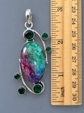 Ruby Zoisite Silver Overlay Pendant