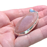 Peach Moonstone Solid 925 Sterling Silver Pendant