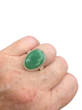 Faceted Green Onyx Solid 925 Sterling Silver Ring 7