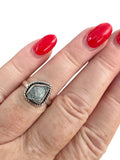 Rough Aquamarine Solid 925 Sterling Silver Ring 6