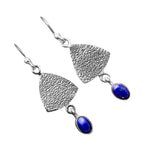 Blue Lapis Solid 925 Sterling Silver Earrings