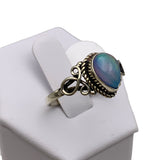 Aurora Opal Solid 925 Sterling Silver Ring