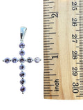 Cross Rose de France Amethyst Solid 925 Sterling Silver Pendant