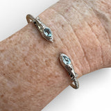 Bali Blue Topaz Solid 925 Sterling Silver Cuff Bracelet