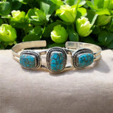 Kingman Blue Copper Turquoise Solid 925 Sterling Silver Cuff Bracelet