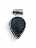 Blue Labradorite & Amethyst Solid 925 Sterling Silver Pendant