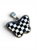 Butterfly Checkerboard Solid 925 Sterling Silver Pendant