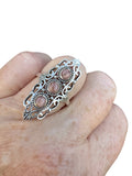 Rhodochrosite Solid 925 Sterling Silver Ring 8