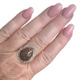 Leopardskin Jasper Solid 925 Sterling Silver Ring 9