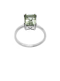 Prasiolite Green Amethyst Solid 925 Sterling Silver Ring 8