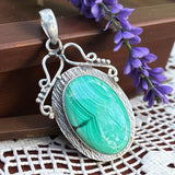 Malachite Solid 925 Sterling Silver Pendant
