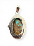 Number 8 Turquoise Solid 925 Sterling Silver Pendant