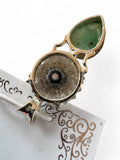 Quartz Stalactite & Amazonite Solid 925 Sterling Silver Pendant