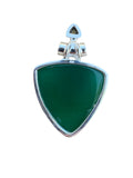 Green Onyx & Peridot Solid 925 Sterling Silver Pendant