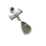 Rough Green Kyanite & Peridot Solid 925 Sterling Silver Pendant