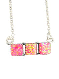 Pink Fire Opal Solid 925 Sterling Silver Necklace