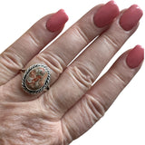 Leopardskin Jasper Solid 925 Sterling Silver Ring 8