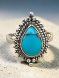 Egyptian Turquoise Solid 925 Sterling Silver Ring 7