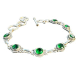 Green Onyx Solid 925 Sterling Silver Bracelet