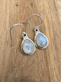 Rainbow Moonstone Solid 925 Sterling Silver Earrings