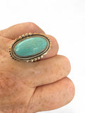 Kingman Turquoise Solid 925 Sterling Silver Ring 6