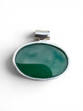 Green Onyx & Peridot Solid 925 Sterling Silver Pendant