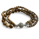 Picture Jasper Magnetic beaded Bracelet 7.5 inch