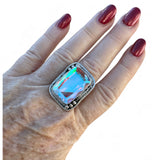 Mercury Mystic Topaz Solid 925 Sterling Silver Ring 10