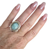 Caribbean Larimar Solid 925 Sterling Silver Ring 6
