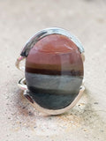 Polychrome Jasper Solid 925 Sterling Silver Ring 9