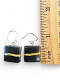 Black Jack Turquoise Solid 925 Sterling Silver Earrings