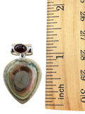 Royal Imperial Jasper & Garnet Solid 925 Sterling Silver Pendant