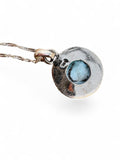 Caribbean Larimar Solid 925 Sterling Silver Pendant with chain