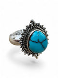 Egyptian Turquoise Solid 925 Sterling Silver Ring 6