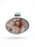 Stick Agate & Garnet Solid 925 Sterling Silver Pendant