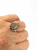 Black Rutilated Quartz Solid Sterling Silver Ring 7