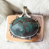 African Turquoise Solid 925 Sterling Silver Pendant