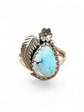 Golden Hills Turquoise Solid 925 Sterling Silver Ring 8