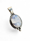 Rainbow Moonstone Solid 925 Sterling Silver Pendant
