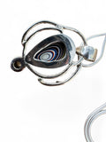 Fordite & Blue Topaz Solid 925 Sterling Silver Pendant with 20 in chain