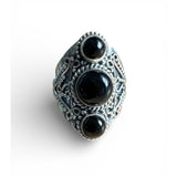 Black Onyx Solid 925 Sterling Silver Ring 10.5