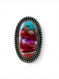 Kingman Pink Dahlia Turquoise Solid 925 Sterling Silver Ring 6