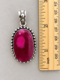 Ruby (synthetic) Silver Overlay Pendant