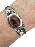 Mexican Fire Opal Solid 925 Sterling Silver Cuff Bracelet