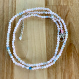 Morganite 4 mm Beaded Necklace