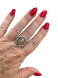Gold Rutilated Quartz Solid 925 Sterling Silver Ring 9