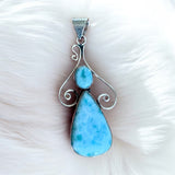 Larimar Solid 925 Sterling Silver Pendant